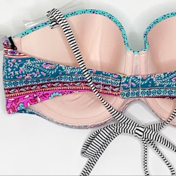 Shade & Shore Bikini Top Multicolored Bikini Swimsuit Top Size 34D NEW - Picture 13 of 15